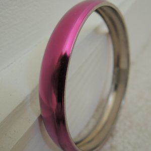 Bangle Bracelet Bright Purple Costume Jewelry Shiny Metal Bangle Vtg 70s